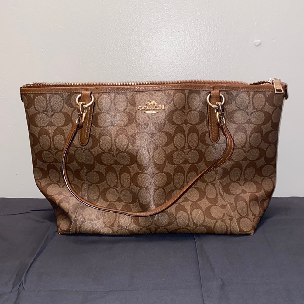Tan/ Brown Coach Logo Handbag